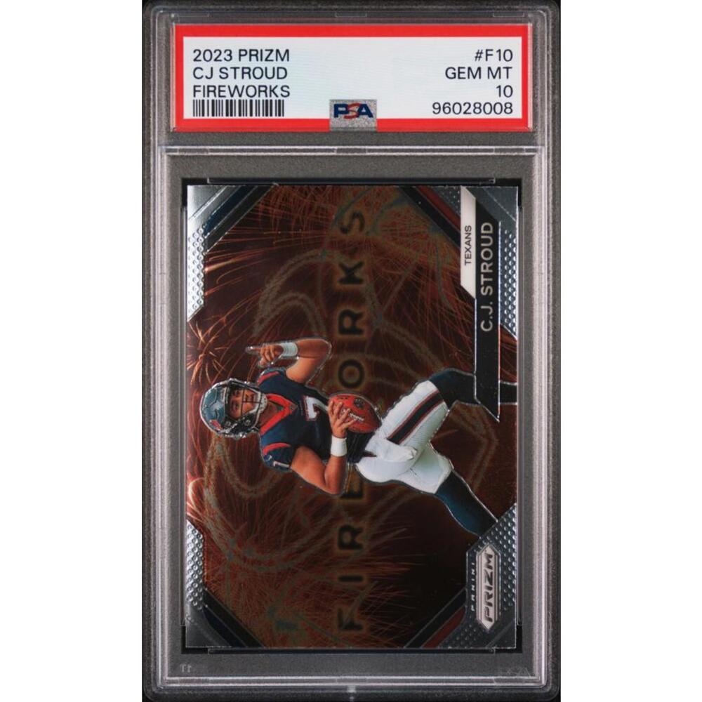 2023 Panini Prizm Fireworks #F10 CJ Stroud RC Rookie Card PSA 10 Gem Mint - Picture 2 of 4